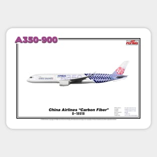 Airbus A350-900 - China Airlines "Carbon Fiber" (Art Print) Sticker